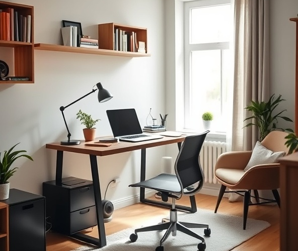 Jak zorganizować ergonomiczne stanowisko pracy w małym mieszkaniu, aby zwiększyć komfort i produktywność?